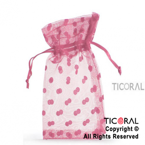 BOLSA ORGANZA ROSA 10X15 LUNARES HS3976-8 x 1